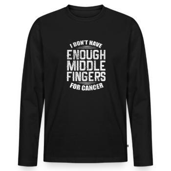 Cancer - Men's Premium Organic Long Sleeve Shirt - black - Front - Nico (187cm)