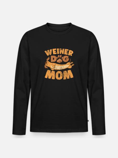 Dachshund Mom - Men's Premium Organic Long Sleeve Shirt - black