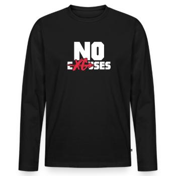 Courir - T-shirt manches longues Premium bio Homme - noir - Devant - Nico (187cm)
