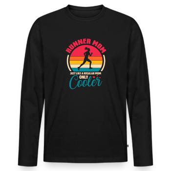 Courir - T-shirt manches longues Premium bio Homme - noir - Devant - Nico (187cm)