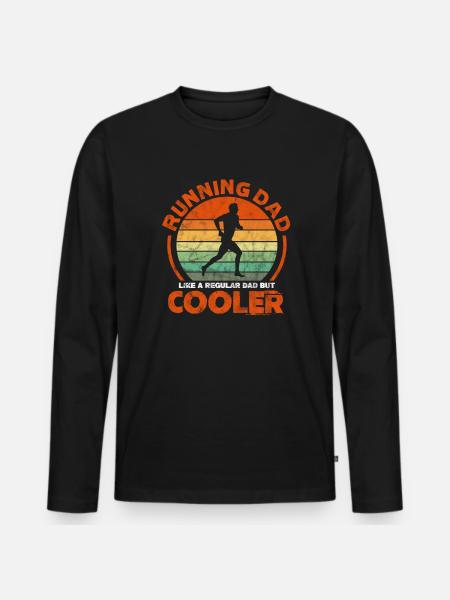 Laufen Läufer Jogging Joggen Läuferin Geschenk - Männer Premium Bio Langarmshirt - Schwarz