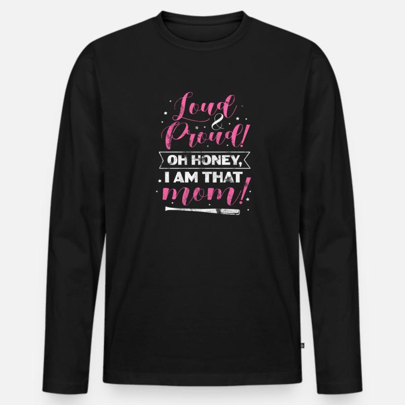 Softball Mutter - Männer Premium Bio Langarmshirt - Schwarz