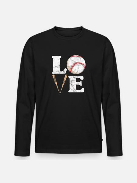 Softball - T-shirt manches longues Premium bio Homme - noir