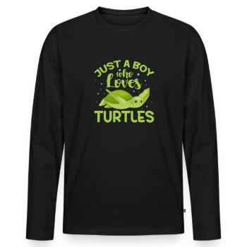 Tortue Tortue Sea Créatures marines Cadeau - T-shirt manches longues Premium bio Homme - noir - Devant - Nico (187cm)