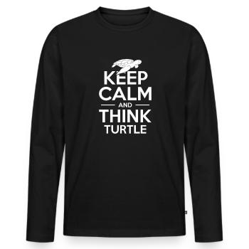 Schildkröte Turtle Meer Meeresbewohner Geschenk - Männer Premium Bio Langarmshirt - Schwarz - Vorne - Nico (187cm)