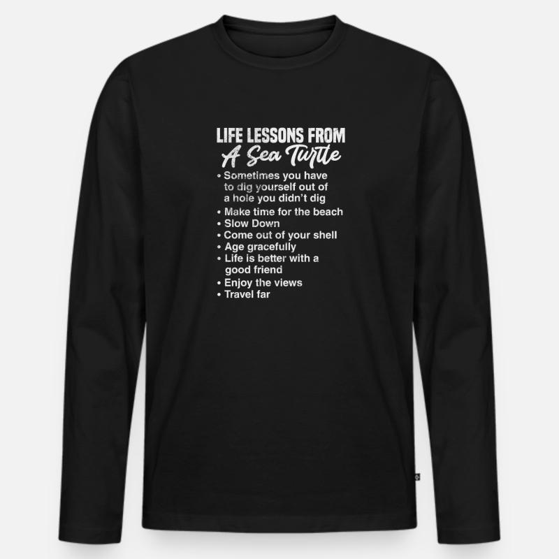 Schildkröte - Männer Premium Bio Langarmshirt - Schwarz