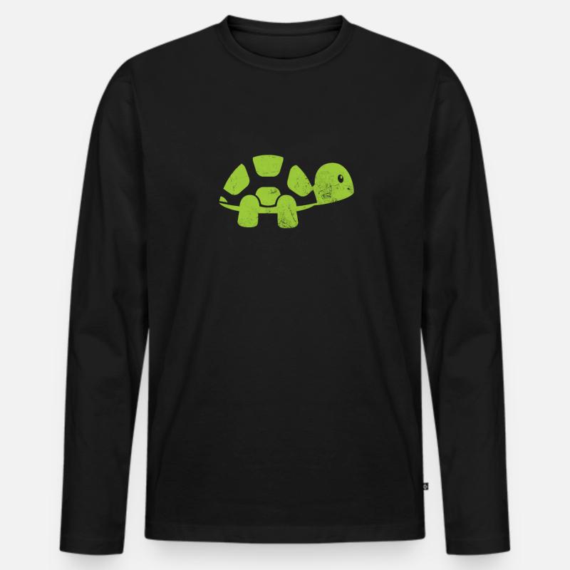 Schildkröte - Männer Premium Bio Langarmshirt - Schwarz