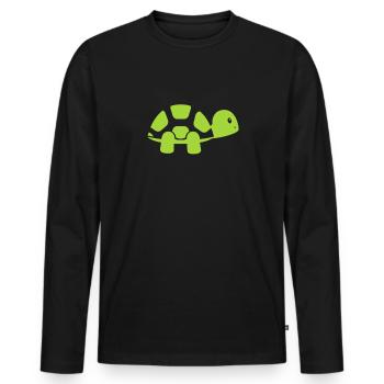 Schildkröte Turtle Meer Meeresbewohner Geschenk - Männer Premium Bio Langarmshirt - Schwarz - Vorne - Nico (187cm)