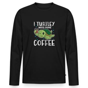 Tortue - T-shirt manches longues Premium bio Homme - noir - Devant - Nico (187cm)