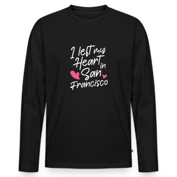 San Francisco - T-shirt manches longues Premium bio Homme - noir - Devant - Nico (187cm)