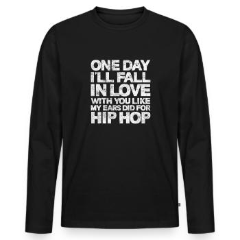Hip Hop - Männer Premium Bio Langarmshirt - Schwarz - Vorne - Nico (187cm)