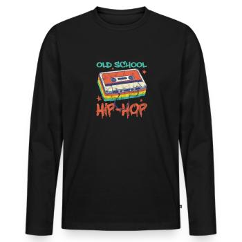 Hip Hop - Männer Premium Bio Langarmshirt - Schwarz - Vorne - Nico (187cm)
