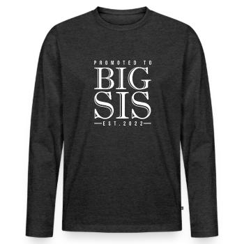 Older sister - Men's Premium Organic Long Sleeve Shirt - heather anthracite - Front - Nico (187cm)