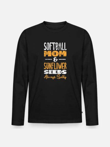 Softball Mom - Men's Premium Organic Long Sleeve Shirt - black