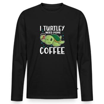 Schildkröte Turtle Meer Meeresbewohner Geschenk - Männer Premium Bio Langarmshirt - Schwarz - Vorne - Nico (187cm)