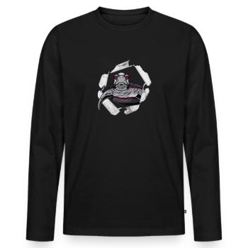 Turtle - Men's Premium Organic Long Sleeve Shirt - black - Front - Nico (187cm)