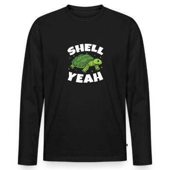Turtle Turtle Sea Creature Gift - Men's Premium Organic Long Sleeve Shirt - black - Front - Nico (187cm)