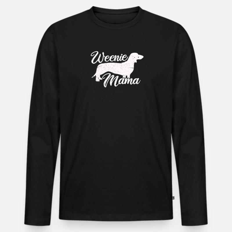 Dackel Mama - Männer Premium Bio Langarmshirt - Schwarz
