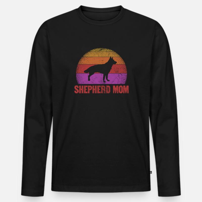 Deutscher Schäferhund Mutter - Männer Premium Bio Langarmshirt - Schwarz