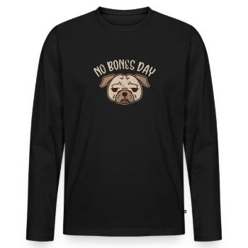 Mops - Männer Premium Bio Langarmshirt - Schwarz - Vorne - Nico (187cm)