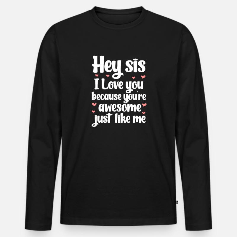 Schwester - Männer Premium Bio Langarmshirt - Schwarz