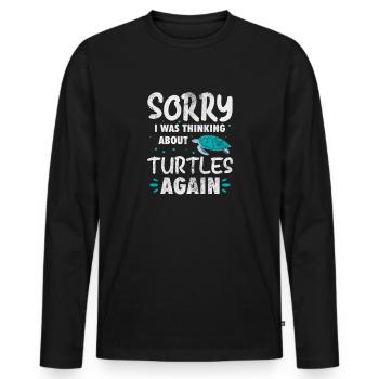 Tortue - T-shirt manches longues Premium bio Homme - noir - Devant - Nico (187cm)