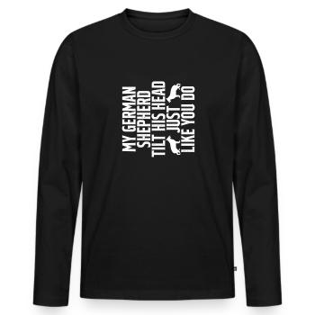 Deutscher Schäferhund - Männer Premium Bio Langarmshirt - Schwarz - Vorne - Nico (187cm)