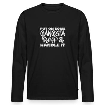 Hip Hop - Männer Premium Bio Langarmshirt - Schwarz - Vorne - Nico (187cm)