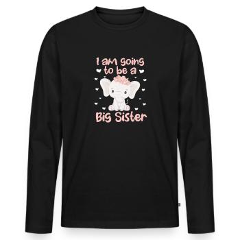 Older sister - Men's Premium Organic Long Sleeve Shirt - black - Front - Nico (187cm)