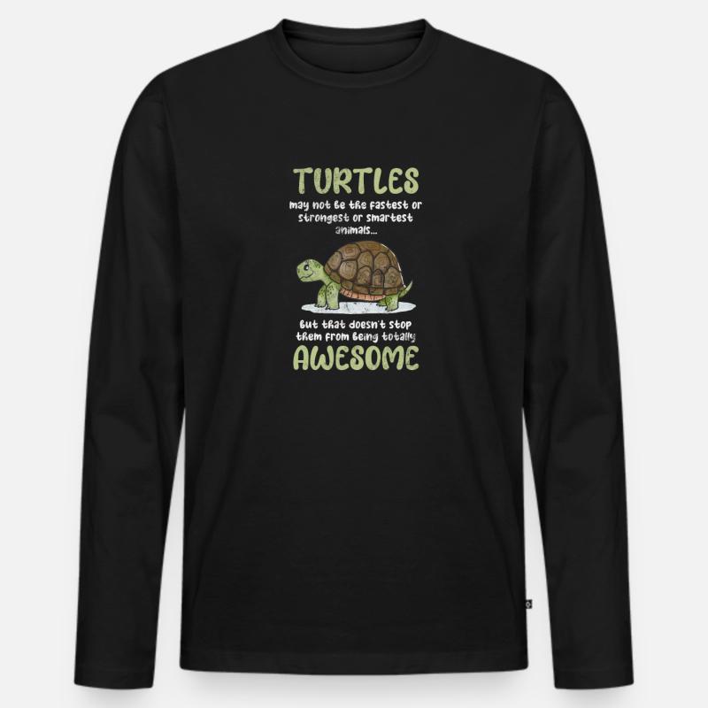 Schildkröte - Männer Premium Bio Langarmshirt - Schwarz