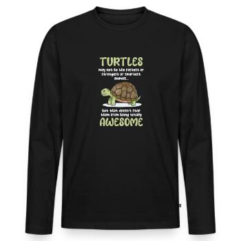 Schildkröte Turtle Meer Meeresbewohner Geschenk - Männer Premium Bio Langarmshirt - Schwarz - Vorne - Nico (187cm)