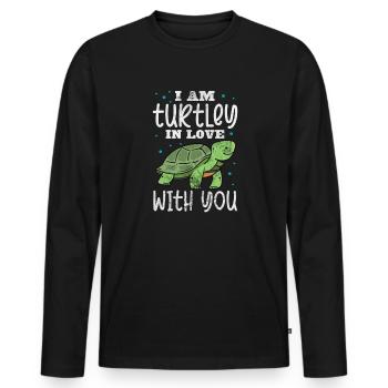 Turtle - Men's Premium Organic Long Sleeve Shirt - black - Front - Nico (187cm)