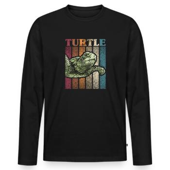Turtle - Men's Premium Organic Long Sleeve Shirt - black - Front - Nico (187cm)
