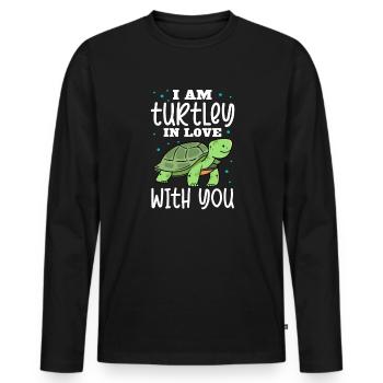 Tortue Tortue Sea Créatures marines Cadeau - T-shirt manches longues Premium bio Homme - noir - Devant - Nico (187cm)