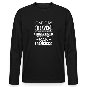 San Francisco - T-shirt manches longues Premium bio Homme - noir - Devant - Nico (187cm)