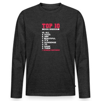 German Shepherd - Men's Premium Organic Long Sleeve Shirt - heather anthracite - Front - Nico (187cm)