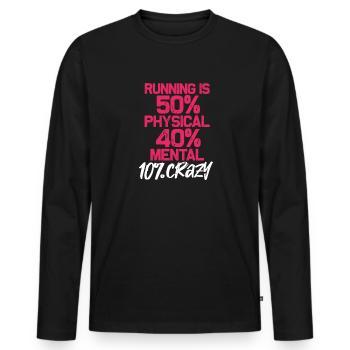 Courir - T-shirt manches longues Premium bio Homme - noir - Devant - Nico (187cm)
