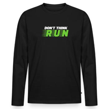 Courir - T-shirt manches longues Premium bio Homme - noir - Devant - Nico (187cm)