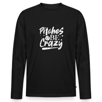 Softball - Männer Premium Bio Langarmshirt - Schwarz - Vorne - Nico (187cm)