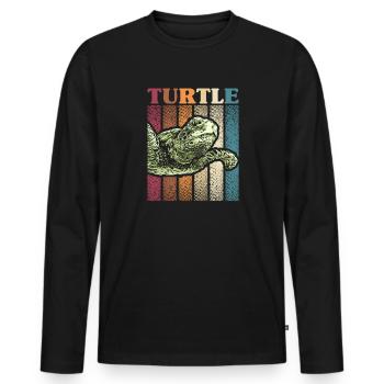 Schildkröte Turtle Meer Meeresbewohner Geschenk - Männer Premium Bio Langarmshirt - Schwarz - Vorne - Nico (187cm)