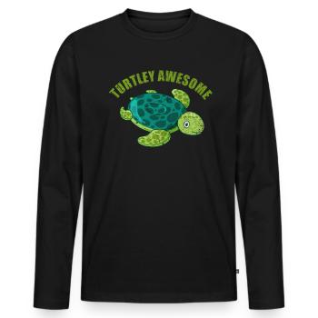 Tortue - T-shirt manches longues Premium bio Homme - noir - Devant - Nico (187cm)