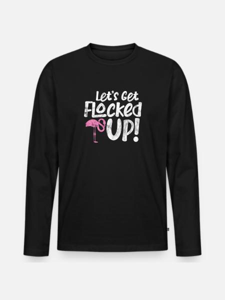 Flamingo - Men's Premium Organic Long Sleeve Shirt - black