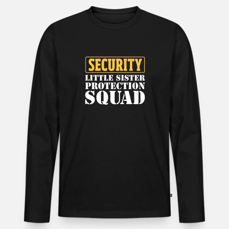 Schwester - Männer Premium Bio Langarmshirt - Schwarz