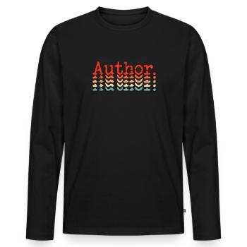 Autor - Männer Premium Bio Langarmshirt - Schwarz - Vorne - Nico (187cm)