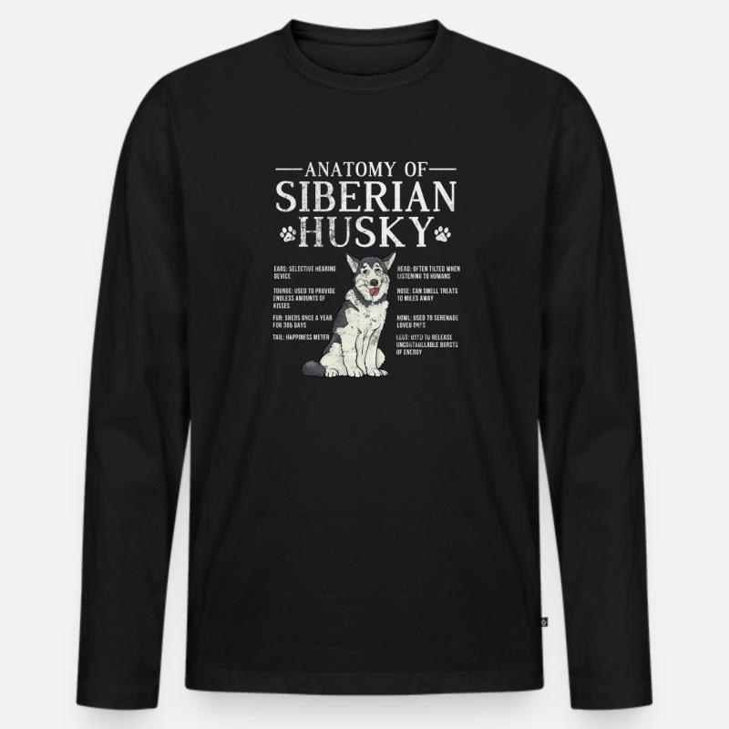 Husky - Männer Premium Bio Langarmshirt - Schwarz