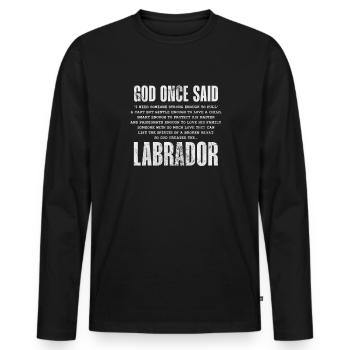 Labrador - Männer Premium Bio Langarmshirt - Schwarz - Vorne - Nico (187cm)