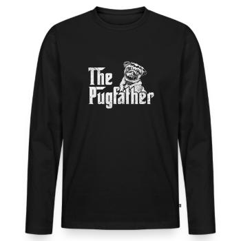Mops - Männer Premium Bio Langarmshirt - Schwarz - Vorne - Nico (187cm)
