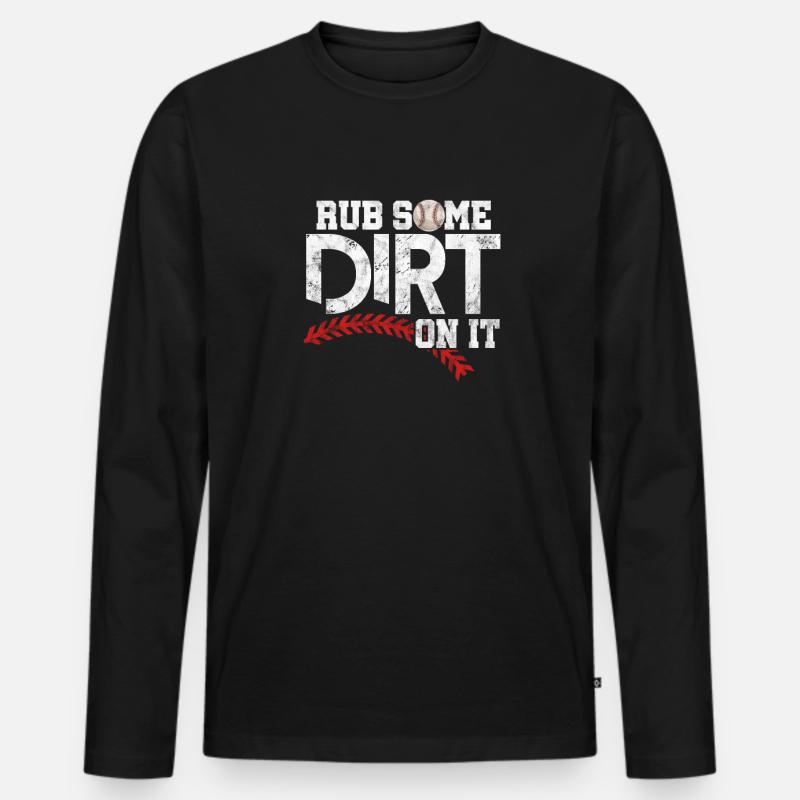 Softball - Männer Premium Bio Langarmshirt - Schwarz