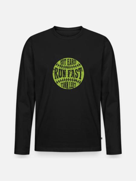 Softball - Men's Premium Organic Long Sleeve Shirt - black