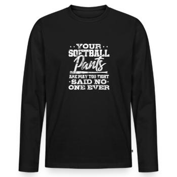 Softball - Männer Premium Bio Langarmshirt - Schwarz - Vorne - Nico (187cm)